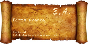 Birta Aranka névjegykártya